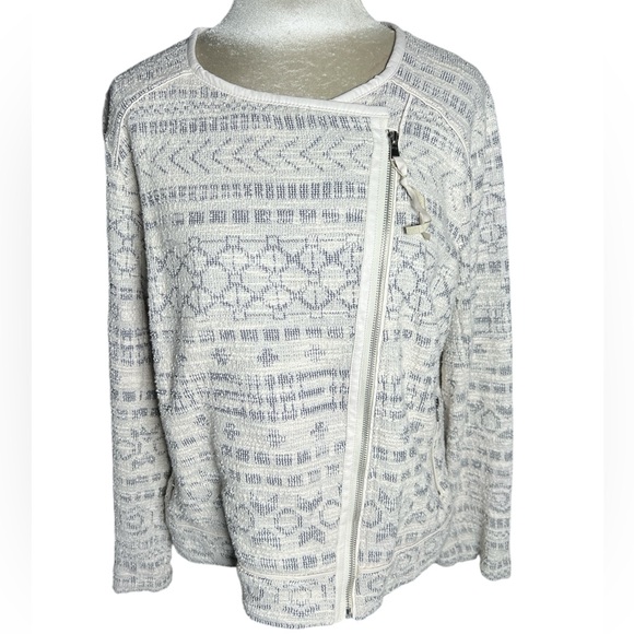 Cato Jackets & Blazers - Cato Cream and Gray tweed biker Jacket 18W